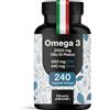 Bloom Naturals Beauty Supplements Omega 3 Capsule - 240 capsule softgel (4 Mesi) - 2000 mg al giorno