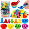 ZLPBAO Giochi Montessori 3 4 Anni,47Pcs Montessori Giocattolo Educativo,Gioco Combinazione di Colori, Giocattoli Impilare Abilità Matematiche e Classificazione, Bambini Regali per Ragazzi e Ragazze