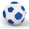 Atomic Building Pallone da Calcio da Costruire con Mini Blocchi. Modello 3D da Collezione. Decorazione Sportiva. Regalo per Tifosi e Appassionati. Bianco e Blu.