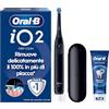 Oral-B iO 2 Spazzolino Elettrico, 1 Testina, Custodia, Dentifricio, Nero | 1 Testine di Ricambio per Spazzolino Elettrico, Ricaricabile, Custodia Viaggio + 1 Dentifrico Advanced Rigenera Smalto