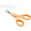 Chicco Forbicine Unghie per Neonati e Bambini, Forbicine in Acciaio Inox con Lame Ricurve e Punte Arrotondate, Cappuccio Protettivo, Impugnatura in Gomma Antiscivolo, Accessori Neonato 0+ M, Arancione