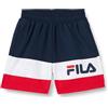 FILA LANGULA Beach Shorts, Costume da Bagno Ragazzi, Black Iris-Bright White-True Red,