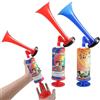 SKIKHN 28CM Tromba da Stadio,2Pezzi Trombetta da Stadio Forte,Corno da Stadio,Handheld Fanfare Air Horn Estremamente Forte,Tromba ad Aria Compressa per Feste,Partite Calcio,Eventi Sportivi Rosso Blu