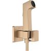 hansgrohe Doccetta bidette E con 1 tipo di getto a risparmio idrico (EcoSmart), incl. valvola d'arresto, supporto doccia e flessibile doccia 1,25 m, per acqua fredda, bronzo spazzolato, 29231140