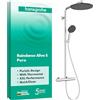 hansgrohe Raindance Alive S Puro - Colonna doccia con miscelatore termostatico, Sistema doccia con rubinetto, doccetta (3 getti incl. PowderRain), tubo, asta e soffione doccia tondo, cromo, 24592000