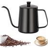 Answaily Bollitore da caffè a collo d'oca da 600 ml, in acciaio inox, con beccuccio lungo e stretto, bollitore antigoccia (nero)