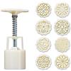 niumanery 8pcs Hand Press Cookie Stamp Moon Cake Decor Mould Barrel Mooncake Mold 25g DIY