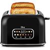 Olvy Tostapane Olvy 900W - 7 Livelli di Doratura, Display LCD con Timer, Fessure Extra Larghe, Funzioni Scongelamento e Riscaldamento, Vassoio Raccolta Briciole - Per Pane e Bagel