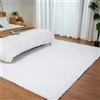 Ghouse Faux Tappetto di Pelle di Pecora Tappeto a Pelo Corto Lavabile Fluffy Uni Effetto Pelliccia Antiscivolo Facile da Pulire, Dimensione:240 x 300 cm, Colore: Bianco