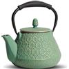 GUANGHEIRON Teiera in ghisa da 1200 ml, grande capacità, teiera giapponese con colino da tè, interno smaltato, manico in silicone, adatto per fornelli, ideale per tè e caffè