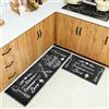 HSGLGNA Tappeto da cucina, set di 2 tappetini da cucina antiscivolo, lavabili, per cucina, corridoio, soggiorno, camera da letto, bagno (Stile I, 43x75+43x150cm)