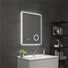 pro.tec Specchio da bagno a LED 'Lizzano' con 120 LED Cornice in alluminio 60 x 80 cm Bianco