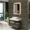 pro.tec Specchio da bagno a LED 'Racale' con 120 LED Cornice in alluminio 60 x 80 cm Bianco