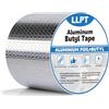 LLPT Nastro Butilico Alluminio | 10 cm x 5 m | Nastro Sigillante Impermeabile | per Raccordi per Tetti in Metallo Riparazioni di Tetti di camper Finestre Grondaie Riparazioni di Perdite (AB436)
