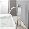 CECIPA Alto Rubinetto Bagno Lavabo a Cascata, Miscelatore Lavabo Bagno, Miscelatore per Bagno in Ottone e Acciaio Inox, altezza del beccuccio 245 mm, Finitura Spazzolata