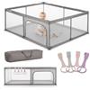 sun baby Box Bambini con maniglia rosa 150x200 cm 0-2 anni Grigio, poliestere, pareti in rete, ingresso con cerniera, piedini antiscivolo, borsa inclusa, struttura in metallo
