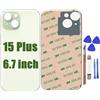 Peixiong Sostituzione del Coperchio del Vetro Posteriore 15 Plus per iPhone 15 Plus Sostituzione del Vetro Posteriore Posteriore da 6,7 '' con Kit di Strumenti di Riparazione (Verde)