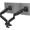 ONKRON Braccio Monitor Doppio 13-32, 2 × 10 kg, VESA 75x75-100x100 mm, Supporto Monitor Scrivania Inclinabile e Giratorio, Regolabile in Altezza, Supporto Schermo PC Scrivania, Nero, G160-B