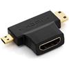 deleyCON Mini + Micro HDMI Dual Adapter - HDMI Femmina a Mini HDMI Maschio + Micro HDMI Maschio - 3D 1080p Full HD