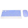 Bewinner Tastiera e Mouse fili, Set Tastiera Bluetooth da 10 Pollici Ricarica USB Tastiera Ultra Sottile e Silenziosa con Mouse 1600 DPI per PC, Laptop(Viola)