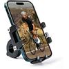 RAVEMEN Supporto per telefono da bici, supporto per telefono da moto in alluminio 6066 per cellulari da 4-7 pollici con 4+1 cuscinetti antivibrazione, per manubrio di biciclette e scooter da 20-35 mm