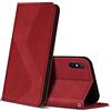 ZONNAVI Cover per Xiaomi Redmi 9A, Flip Custodia Pelle PU con [Slot Cart] [Supporto Stand] [Magnetica], Cover a Libro Portafoglio per Xiaomi Redmi 9A (Rosso)