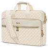 MOSISO 15-15,6 Pollici Borsa Porta Tracolla PC Laptop,Valigetta per Donne&Uomini,16 Pollici Quadrato Trapuntato Borsa Porta Computer Ufficio Viaggi Affari con 3 Tasche&Cinturino,Beige