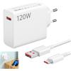Seefey Caricatore USB da 120 W per Xiaomi 15 14T pro Ultra 13T 12T 11T, Redmi Note 14 13 12 Pro+ 5G, Poco X7Pro F7 Ultra F6, alimentatore Turbo Hyper Charge con cavo USB C da 6 A 1 m