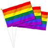 GeeRic 10pcs Rainbow Pride Stick Flags 21*15CM,GeeRic Arcobaleno Bandiera Bastone LGBTQ2S 6 Strisce Arcobaleno Striscione Piccolo Colore Vivido Anti-Sbiadito Mini Bandiera Ornamento per Corteo/Feste/Carneval