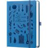 HwxBen Ricettario da Scrivere A5 con Indice - Quaderno Ricette da Compilare, Libro di Cucina, Meal Prep Libro, Quaderno per Ricette con Copertina Rigida - Blu