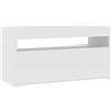 vidaXL Mobile Porta TV con Luci LED Bianco 75x35x40 cm