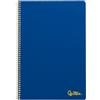 Liderpapel Quaderno a spirale leiderpapel a4 smart copertina morbida 80h 75gr a righe orizzontali una riga con margine colore blu scuro