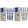 PILOT, B2P Gel, Penna Ecosostenibile, Confezione da 4, Roller Gel Ecologica e Ricaricabile & B2P Ecoball, Penna a Scatto Ecologica Fatta con 86% di Plastica Riciclata, Confezione da 4