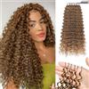 Renyarch Feather Crochet Human Hair Bundles Feather Crochet Hair for Black Women 18 Pollici Deep Wave 125g 100c Honey Blonde Water Wave Wet and Wavy Invisible Knotless Curly Human Extensions