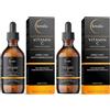 KREALIS -100ml- Siero Vitamina C Viso Acido Ialuronico con Niacinamide, Vitamina E, Aloe Bio, Antimacchia, Anti Imperfezioni, Siero Viso Contorno Occhi Antirughe E Occhiaie (Confezione da 2)