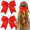 Sibba Grandi Fiocchi Rossi Di Colore Solido 2 Pezzi Da 8 Pollici Con Fermagli Per Capelli A Coccodrillo Ragazze E Donne Forcina Che Tiene Diapositive Clip In Metallo Accessori Barrette Francesi Rosso