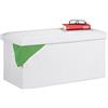 Relaxdays Panca con Contenitore, in Similpelle, Pieghevole, Imbottito, per Corridoio, HxLxP: 37,5x76,5x38,5 cm, Bianco