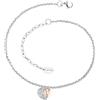Engelsrufer Cavigliera da donna ali di cuore | acciaio inossidabile argento e oro rosa | cuore con ali | 22 + 5 cm regolabile | elegante gioiello estivo