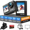 SJCAM SJ6 ULTRA Action Cam 4K Doppio Schermo Touch,64GB, Videocamera Subacquea 30M, Sensore 1/2.7 CMOS, 166° Grandangolo, Stabilizzazione EIS 6-Assi, WiFi, 2 Batterie, Kit Accessori Moto
