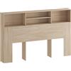 HOMCOM Testiera autoportante con ripiani, accessorio letto e 4 scomparti aperti, 160x20,2x108,2 cm, legno naturale | Aosom Italy