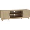 HOMCOM Mobile per televisori con 2 ante in rattan e 2 scomparti aperti, 135x39x45 cm, rovere | Aosom Italy