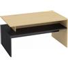 HOMCOM Tavolino Moderno da salotto a Livelli Sfalsati con Ripiano Portaoggetti, 95x55x50 cm, Legno Naturale e Nero | Aosom Italy