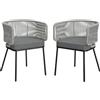 Outsunny Set di 2 Pezzi Sedie da Giardino in Polyrattan, Poltrone da Giardino con Cuscini Lavabili e Piedini Regolabili, Telaio in Acciaio, Resistenti ai Raggi UV, Grigio | Aosom Italy