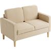 HOMCOM Divano Moderno 2 posti con con 2 cuscini e vano piedi, 117x63x79 cm, Beige | Aosom Italy