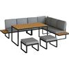 Outsunny Set di Arredo da Giardino Design Modulare con 2 Divani Doppi, 1 Divano Angolare e Cuscini, Grigio | Aosom Italy