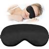 WY LIGHTING LEVEL Dormire Maschera Gli Occhi Dormire per Uomini Donne Maschera Gli Occhi Dormire Blocca La Luce Maschera Gli Occhi Morbida Traspirante Con Cinturino Elastico Regolabile per Yoga Viaggi Pisolino(Nero)