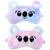 WY LIGHTING LEVEL Maschera per dormire per bambini, confezione da 2 pezzi, morbida benda per occhi in peluche, protezione per gli occhi del sonno, per ragazze, ragazzi, viaggi, pisolini, accessori per feste (colorato