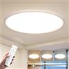 EASY EAGLE Plafoniera LED Soffitto Dimmerabile 60cm, 60W Lampada a Soffitto Rotonda con Telecomando, Luce Regolabile da 3000K a 6500K, Lampadario led per Soggiorno Cucina Ufficio Camera da Letto Sala, Bianco