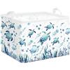 HUUMONSS Grande Cesta Porta Biancheria Animali Marini Pieghevole Cestini Portaoggetti Giocattoli/Vestiti per Genitore Cesta Indumenti Sporchi per Bagno, Tartarughe Blu, 36L