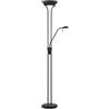 home sweet home collection Home Sweet Home Lampada da terra LED con luce lettura - Dimmerabile - Nera - 180 cm